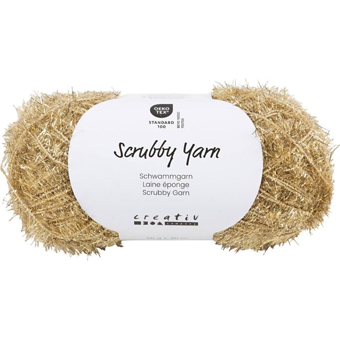 Scrubbygarn, L: 90 m, gull, 50 g/ 1 nst.