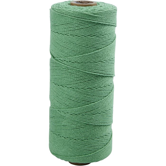 Knyttegarn, L: 315 m, tykkelse 1 mm, Tynn kvalitet 12/12, lys grønn, 220 g/ 1 nst.