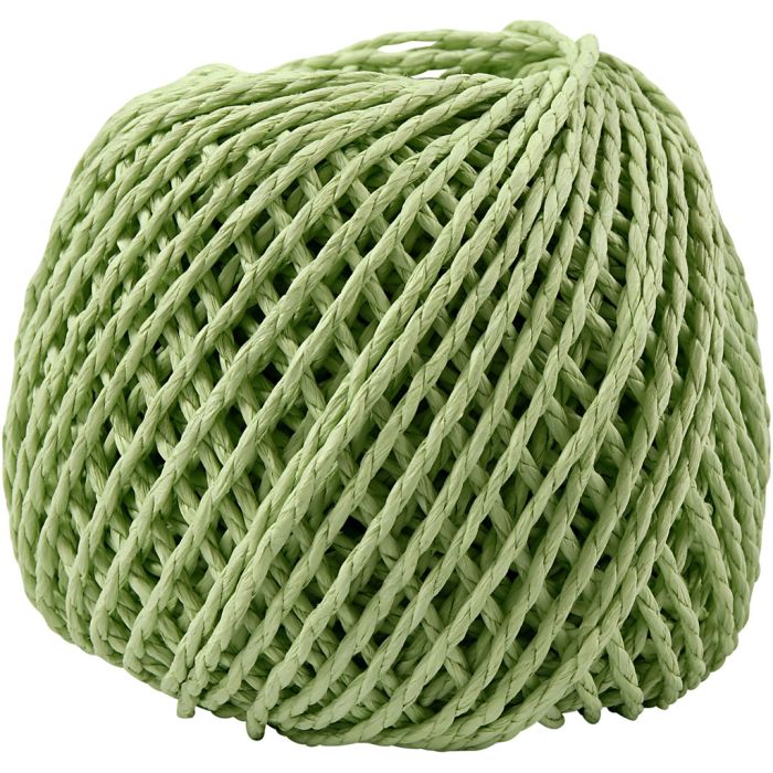 Paperyarn, tykkelse 2,5-3 mm, lys grønn, 150 g, 40 m/ 1 nst.