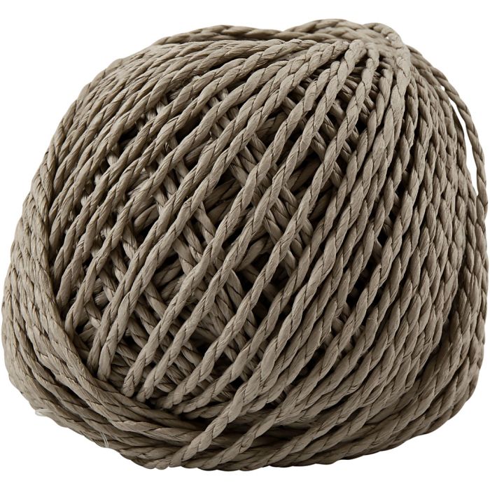 Paperyarn, tykkelse 2,5-3 mm, lys brun, 150 g, 40 m/ 1 nst.
