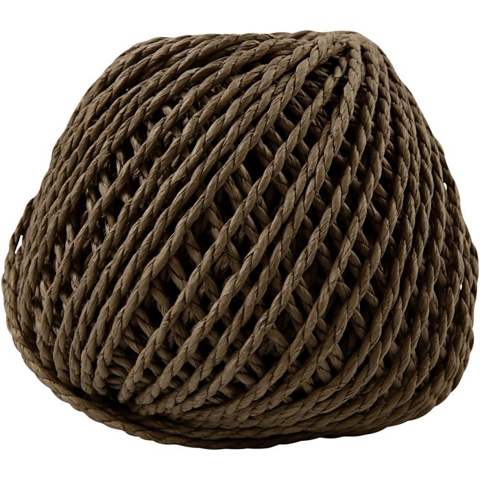 Paperyarn, tykkelse 2,5-3 mm, mørk brun, 150 g, 40 m/ 1 nst.
