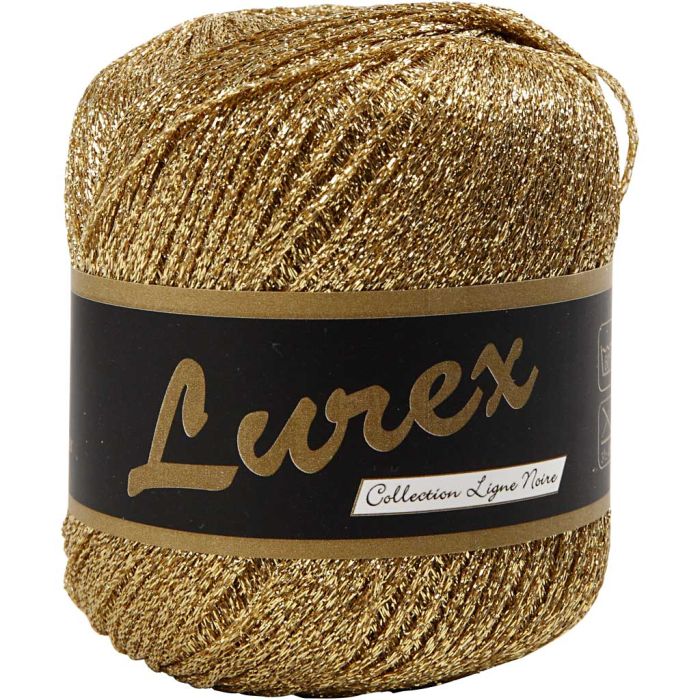 Lurex Garn, L: 160 m, gull, 25 g/ 1 nst.