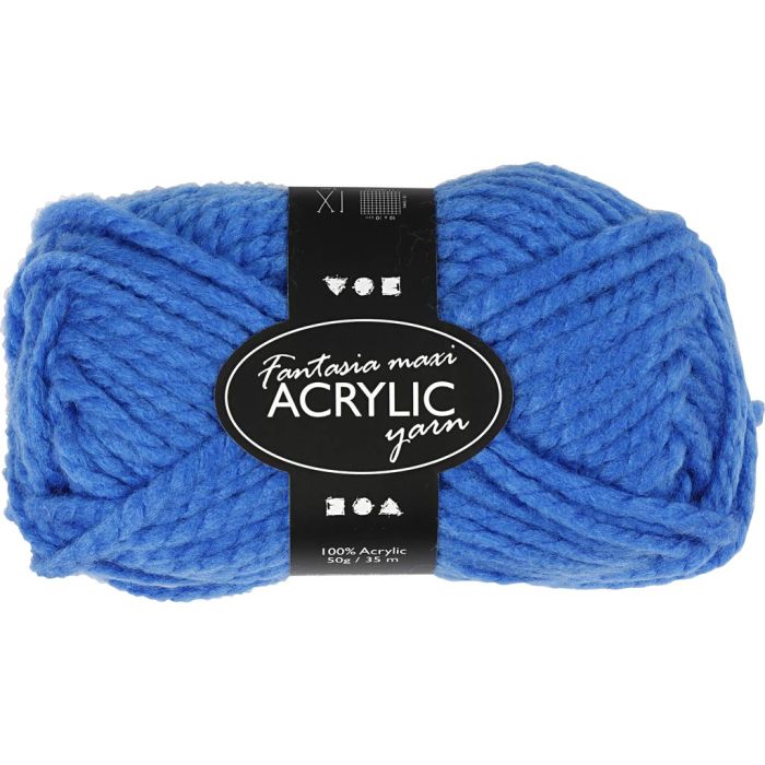 Fantasia Akrylgarn, L: 35 m, pinne 9-10, blå, 50 g/ 1 nst.