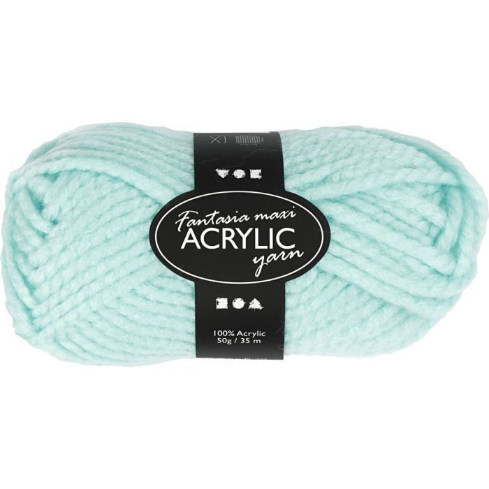 Fantasia Akrylgarn, L: 35 m, pinne 9-10, mintgrønn, 50 g/ 1 nst.