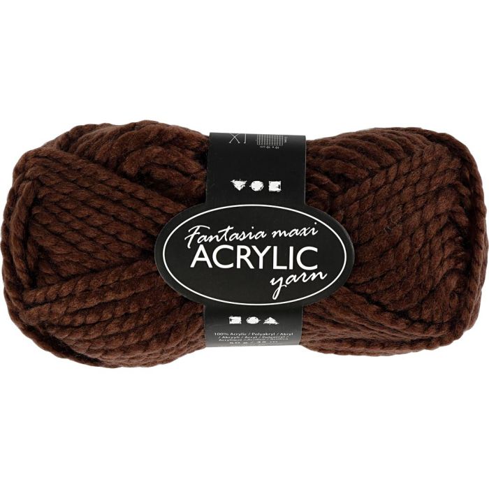 Fantasia Akrylgarn, L: 35 m, pinne 9-10, brun, 50 g/ 1 nst.