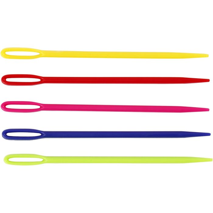 Strikkenål, L: 7 cm, ass. farger, 5 stk./ 1 pk.