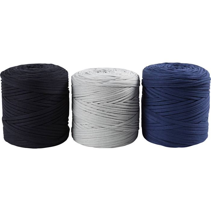 Spagettigarn, pinne 10-12,Farge kan variere , blå nyanser, 2250 g, 3x750 g/ 1 pk.