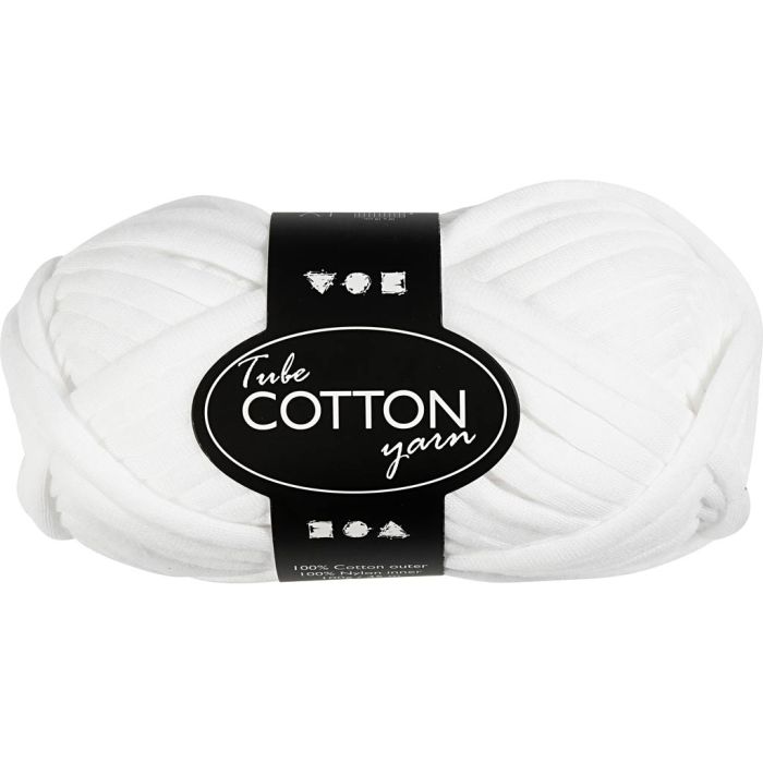Tubegarn, L: 45 m, pinne 10-12, hvit, 100 g/ 1 nst.