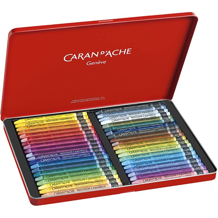 CARAN D’ACHE Neocolor II, klassesett, L: 10 cm, tykkelse 8,5 mm, ass. farger, 40 ass./ 1 pk.