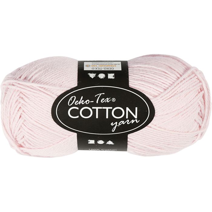 Bomullsgarn, nr. 8/4, L: 170 m, pinne 3-3,5, støvete rosa, 50 g/ 1 nst.