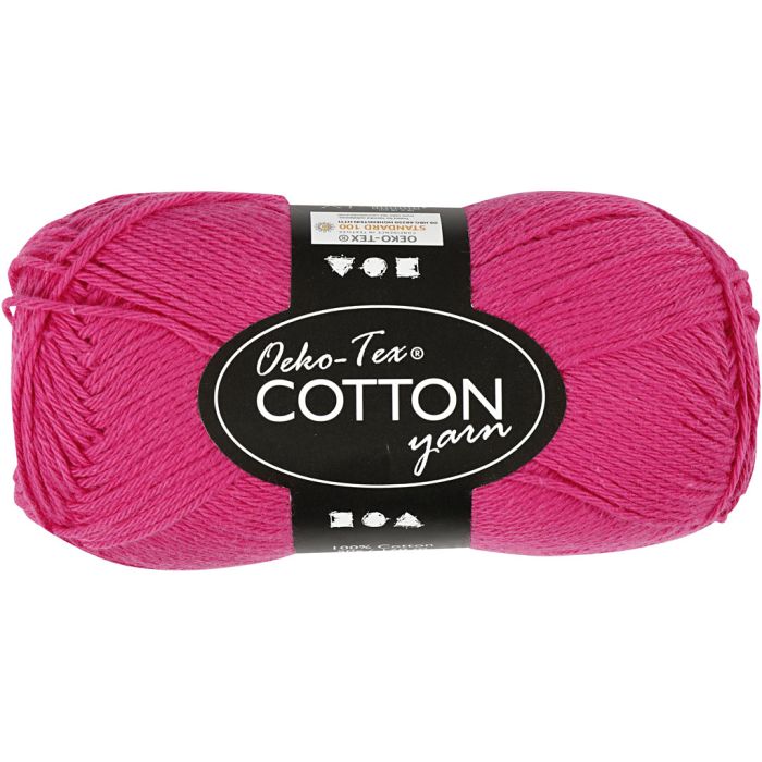 Bomullsgarn, nr. 8/4, L: 170 m, pinne 3-3,5, pink, 50 g/ 1 nst.