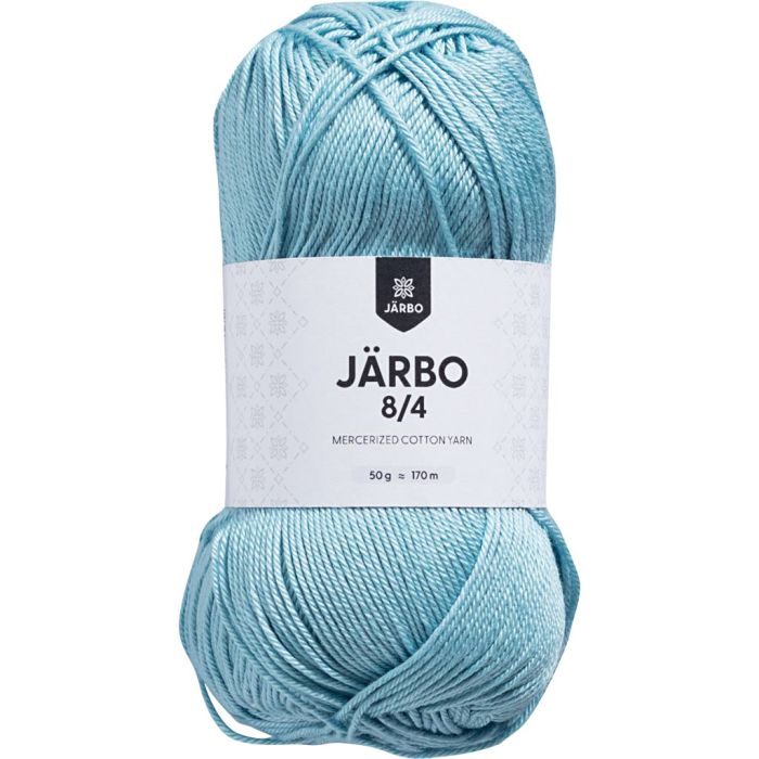 Mercerisert bomullsgarn, nr. 8/4, heklenål 3, pastellblå, 50 g/ 1 nst.