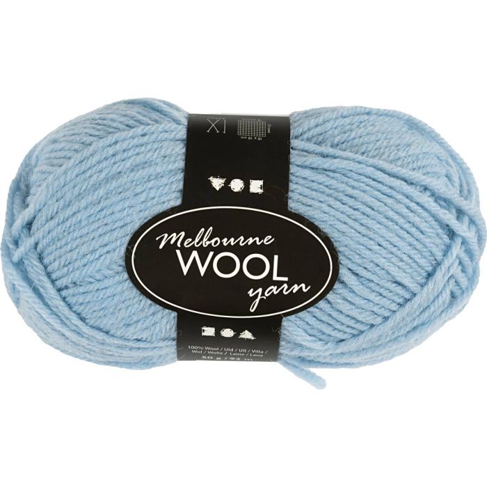 Melbourne Wool Yarn, L: 92 m, pinne 4-5,5, lys turkis, 50 g/ 1 nst.