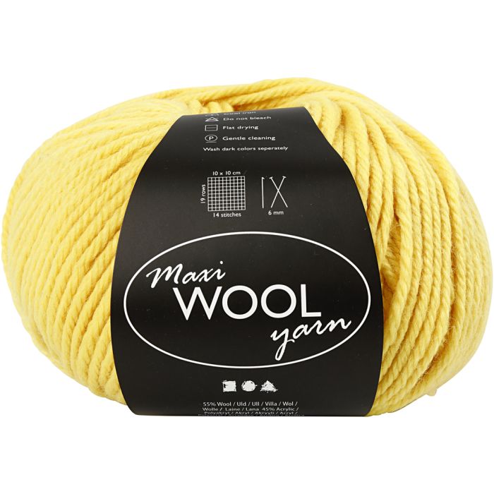 Ullgarn, L: 125 m, gul, 100 g/ 1 nst.