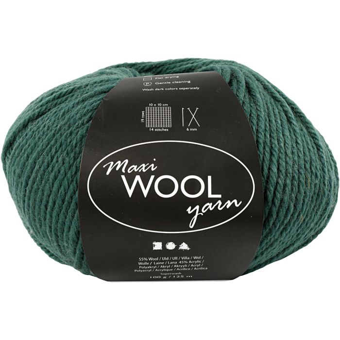 Ullgarn, L: 125 m, grønn, 100 g/ 1 nst.