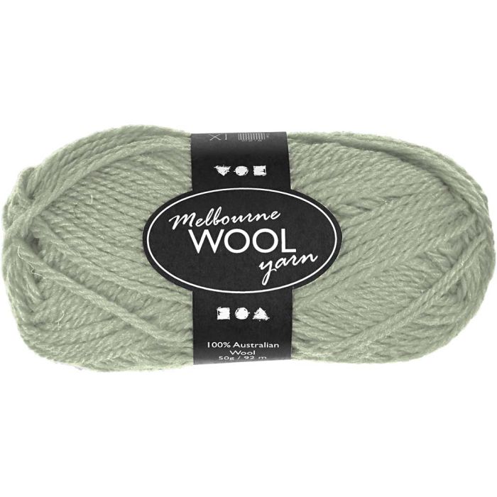 Melbourne Wool Yarn, L: 92 m, lys grønn, 50 g/ 1 nst.