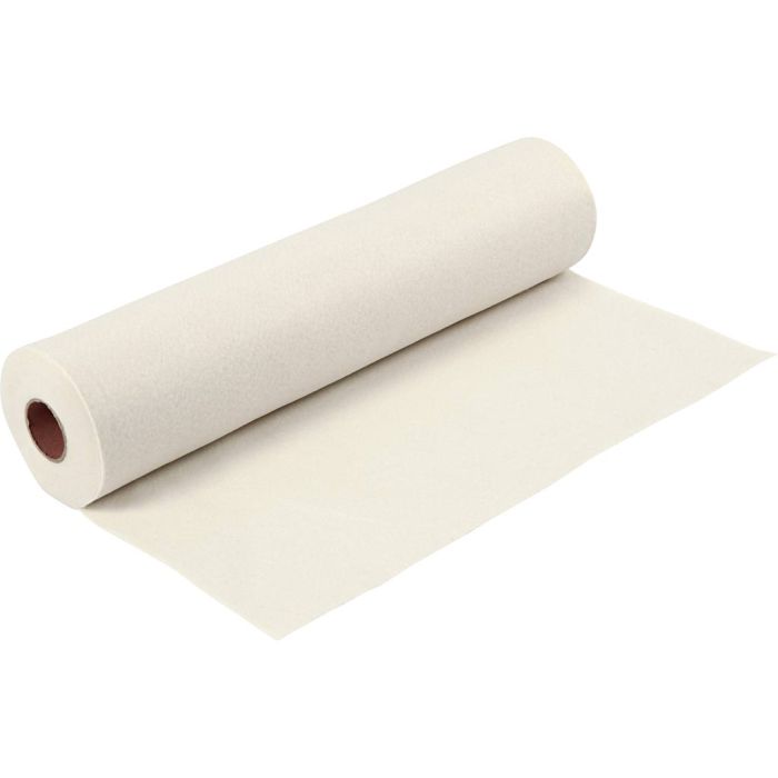Hobbyfilt, B: 45 cm, tykkelse 1,5-2 mm, 180-200 g, råhvit, 5 m/ 1 rl.