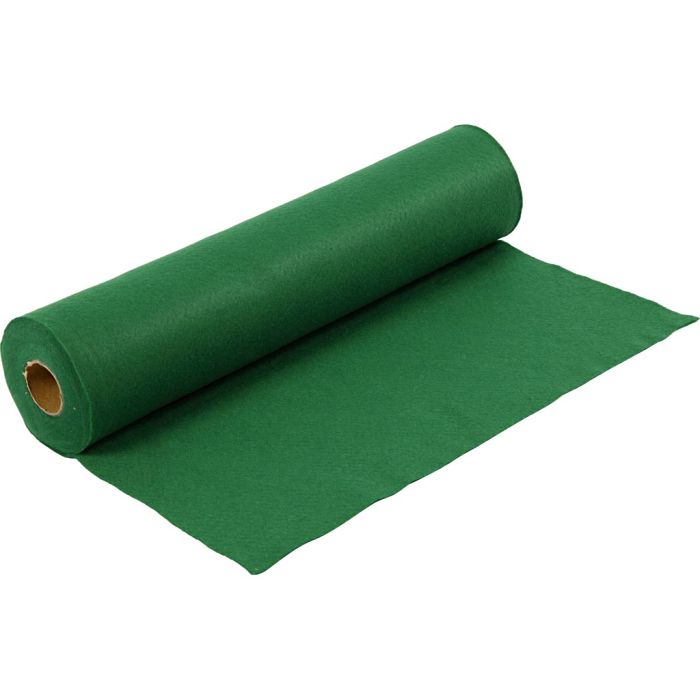 Hobbyfilt, B: 45 cm, tykkelse 1,5-2 mm, 180-200 g, grønn, 5 m/ 1 rl.