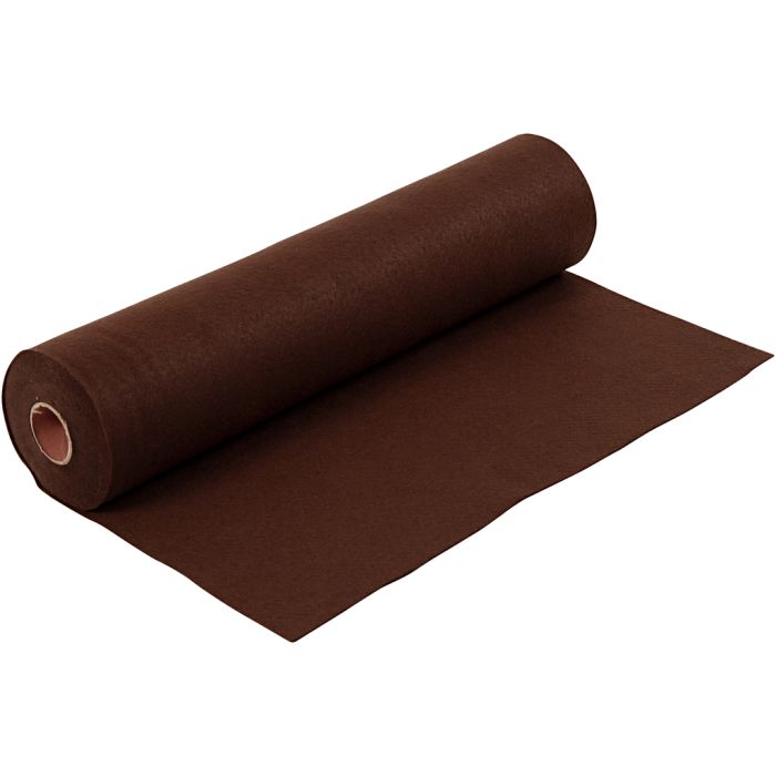 Hobbyfilt, B: 45 cm, tykkelse 1,5-2 mm, 180-200 g, brun, 5 m/ 1 rl.