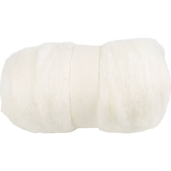 Kardet Ull, hvit, 100 g/ 1 bunt
