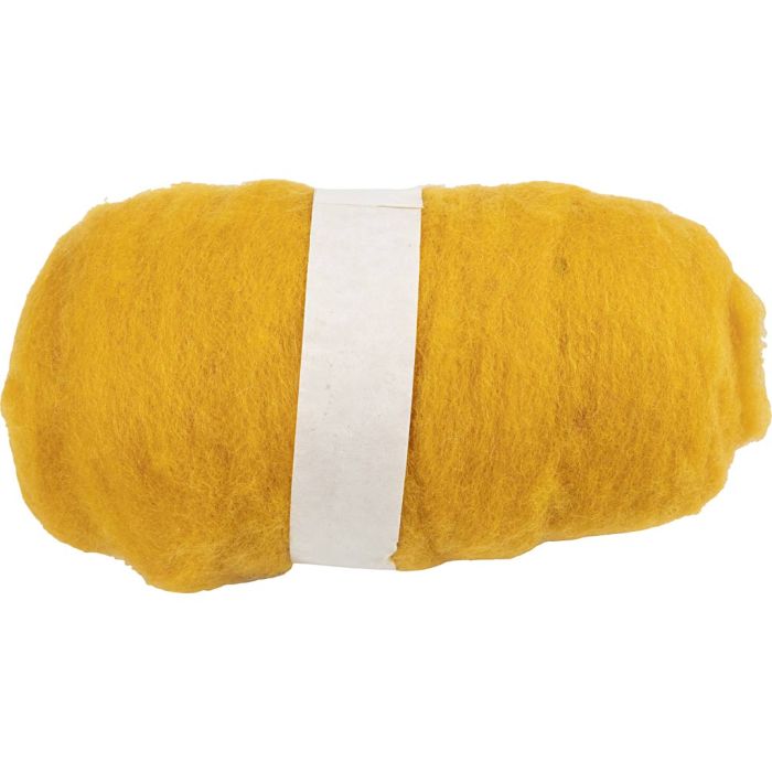 Kardet Ull, gul, 100 g/ 1 bunt
