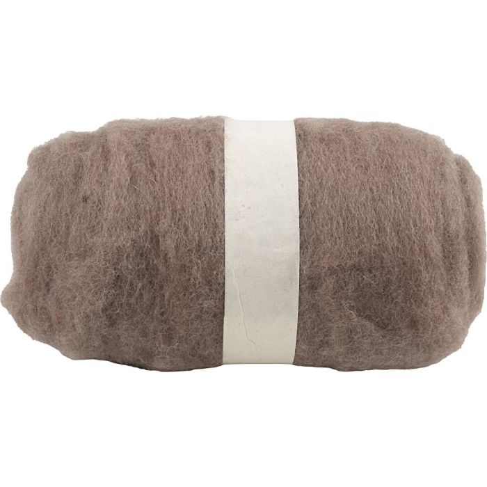 Kardet Ull, brun, 100 g/ 1 bunt