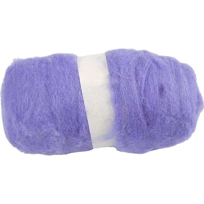 Kardet Ull, støvete lilla, 100 g/ 1 bunt