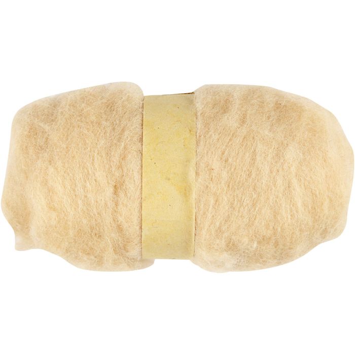 Kardet Ull, lys pulver, 100 g/ 1 bunt