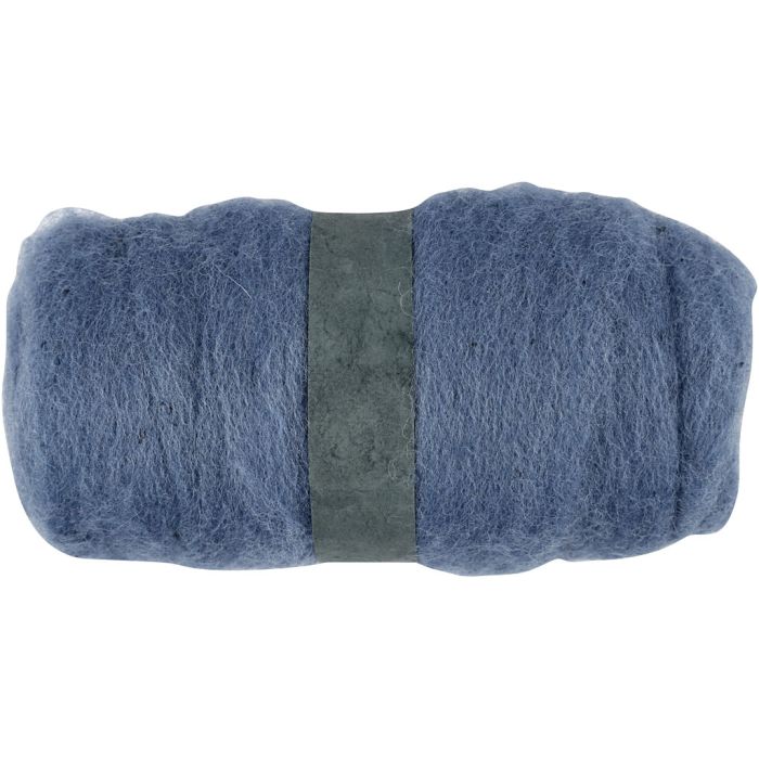 Kardet Ull, himmelblå, 100 g/ 1 bunt