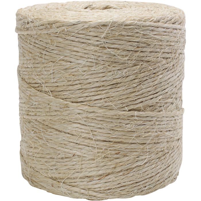 Hyssing i sisal, tykkelse 2,5 mm, 2-tråds, 420 m/ 1 rl.