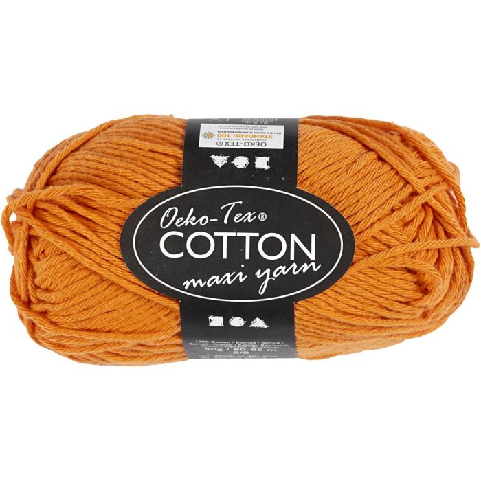 Bomullsgarn, nr. 8/8, L: 80-85 m, pinne 4-4,5, orange, 50 g/ 1 nst.