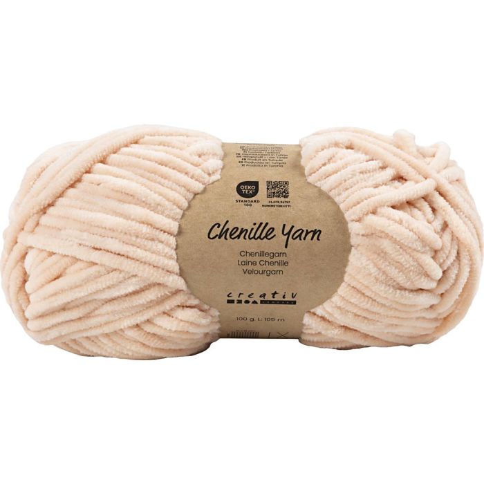 Velourgarn, L: 105 m, pinne 5-6, lys rød, 100 g/ 1 nst.