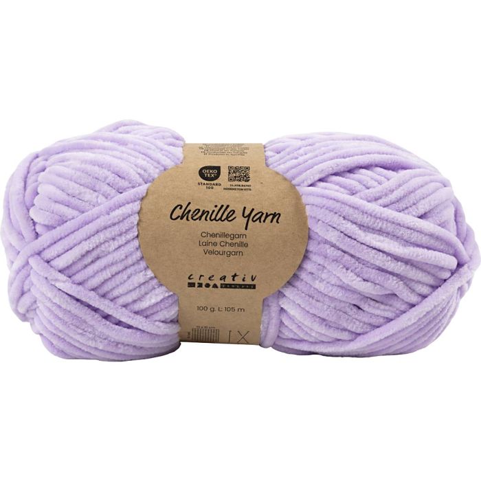 Velourgarn, L: 105 m, pinne 5-6, lilla, 100 g/ 1 nst.