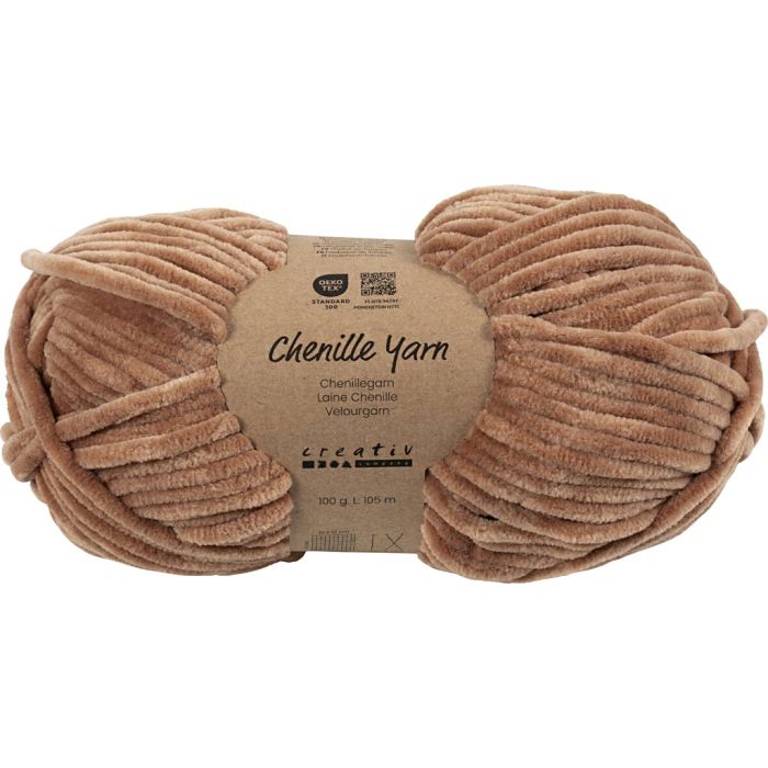 Velourgarn, L: 105 m, pinne 5-6, beige, 100 g/ 1 nst.