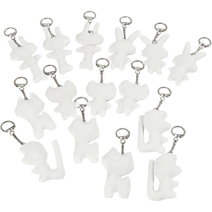 Stoffigurer, str. 6-10 cm, hvit, 15 stk./ 1 pk.