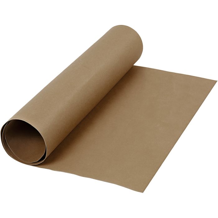 Lærpapir, B: 50 cm, ensfarget, 350 g, mørk brun, 1 m/ 1 rl.