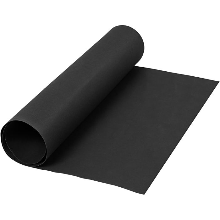 Lærpapir, B: 50 cm, ensfarget, 350 g, svart, 1 m/ 1 rl.