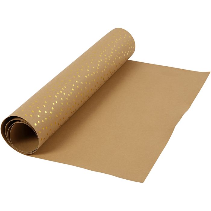 Lærpapir, B: 50 cm, ensfarget,folie, 350 g, lys brun, gull, 1 m/ 1 rl.