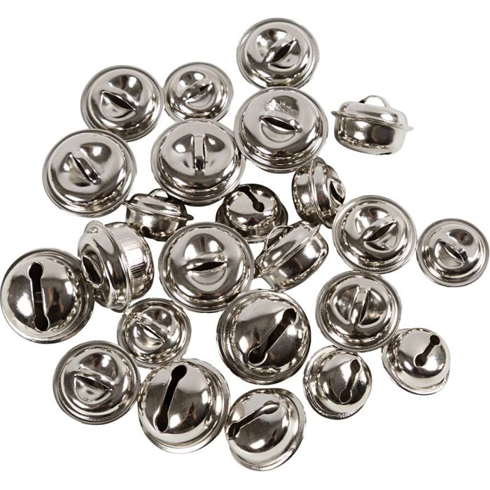 Bjeller, str. 13+15+17 mm, sølv, 24 stk./ 1 pk.