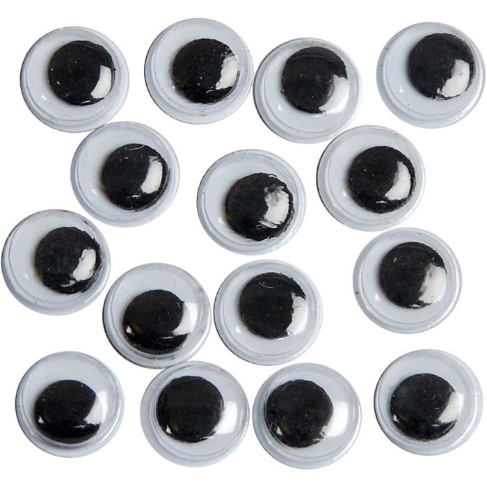 Bevegelige Øyne, uten lim, dia. 8 mm, 40 stk./ 1 pk.