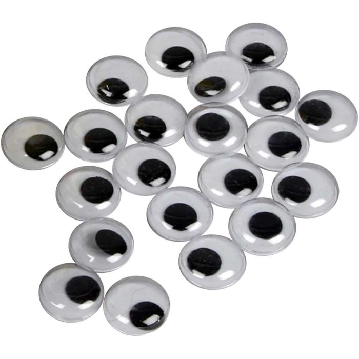 Bevegelige Øyne, uten lim, dia. 14 mm, 30 stk./ 1 pk.