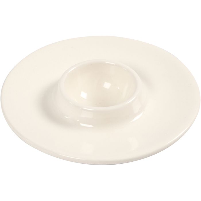Eggeglass, dia. 10,3 cm, hullstr. 3,9 cm, hvit, 12 stk./ 1 pk.