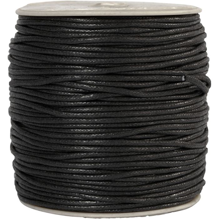 Bomullssnor, tykkelse 2 mm, svart, 100 m/ 1 pk.