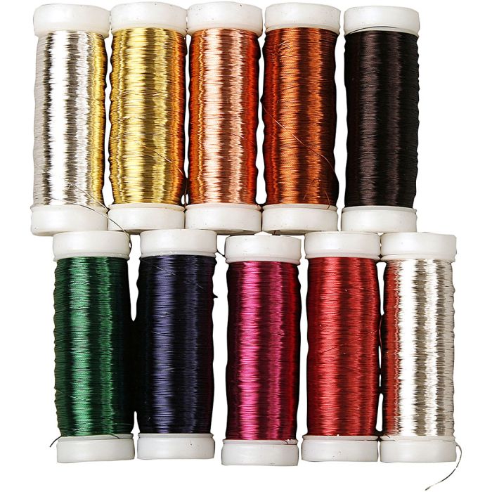 Metalltråd, tykkelse 0,18 mm, ca. 10x125 m, 10x50 g/ 1 pk.