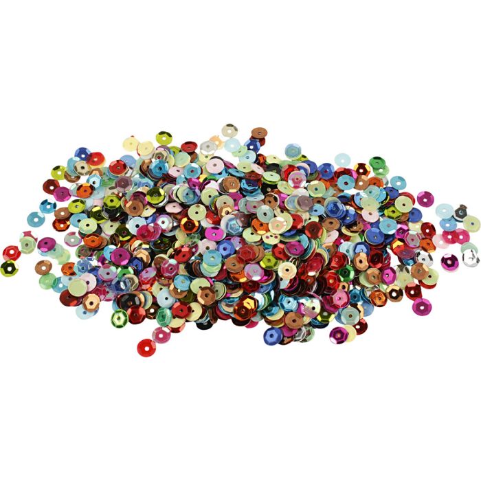 Paljetter, runde, str. 6 mm, 10 g/ 1 pk.