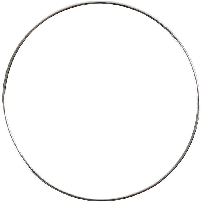 Metallring, dia. 7 cm, tykkelse 1,5 mm, sølv, 10 stk./ 1 pk.