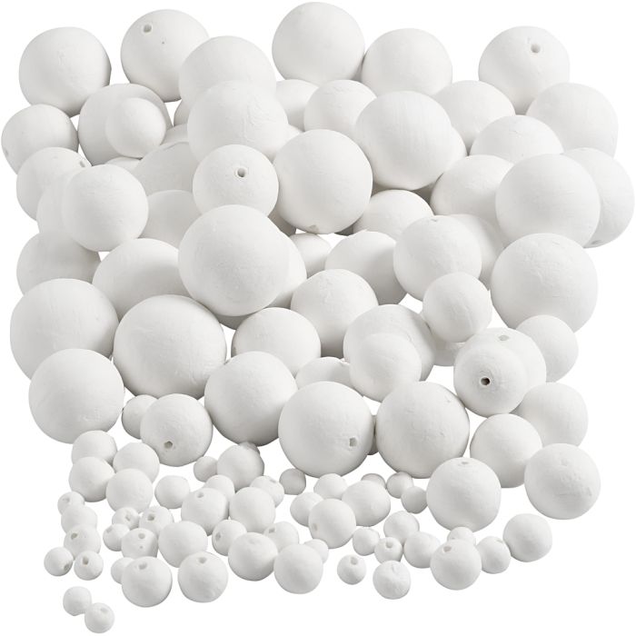 Kuler, dia. 12+15+20+30+40+50 mm, hvit, 240 stk./ 1 pk.