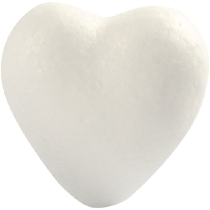 Hjerte, H: 6 cm, D: 3 cm, B: 6 cm, hvit, 5 stk./ 1 pk.