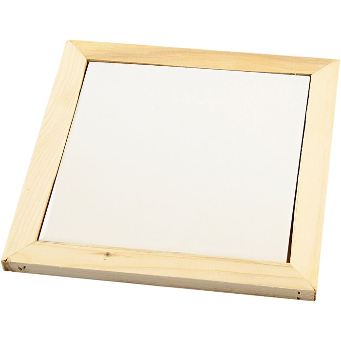 Kjeleunderlag med treramme, str. 15x15 cm, 10 stk./ 1 pk.