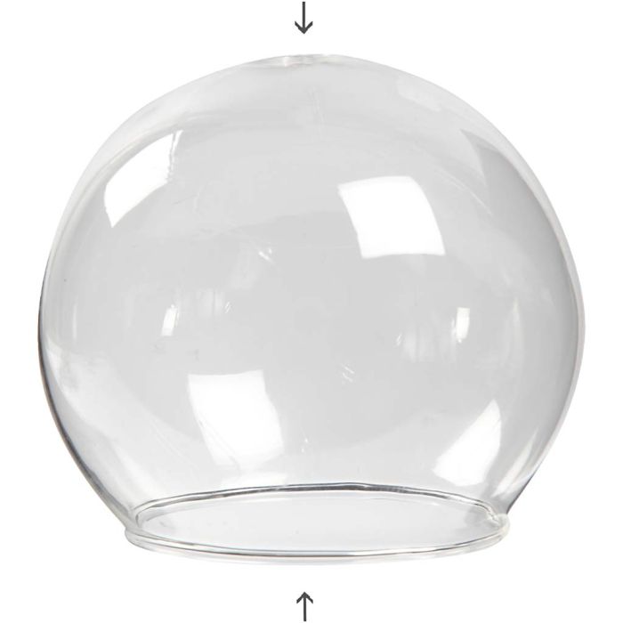 Kuleformet glassklokke, H: 6,5 cm, dia. 8 cm, hullstr. 5 cm, transparent, 4 stk./ 1 pk.